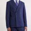 Double-Breasted Checked Wool-Blend Suit Jacket - FR