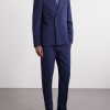 Double-Breasted Checked Wool-Blend Suit Jacket - OU