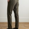 Straight-Leg Wool-Blend Seersucker Trousers - BK
