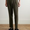 Straight-Leg Wool-Blend Seersucker Trousers - FR