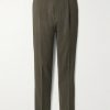 Straight-Leg Wool-Blend Seersucker Trousers