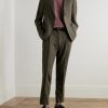 Straight-Leg Wool-Blend Seersucker Trousers - OU
