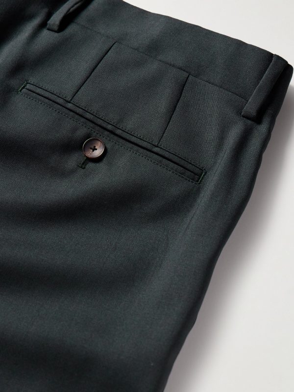 Wide-Leg Pleated Wool Suit Trousers - CU