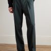 Wide-Leg Pleated Wool Suit Trousers - FR
