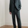 Wide-Leg Pleated Wool Suit Trousers - OU