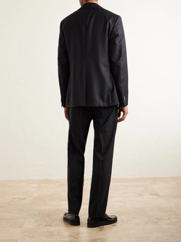 Mike Straight-Leg Grain de Poudre Wool Suit Trousers - BK Mike Straight-Leg Grain de Poudre Wool Suit Trousers - BK