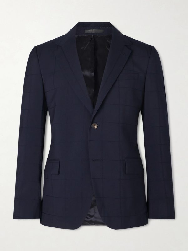 Checked Wool-Blend Suit Jacket