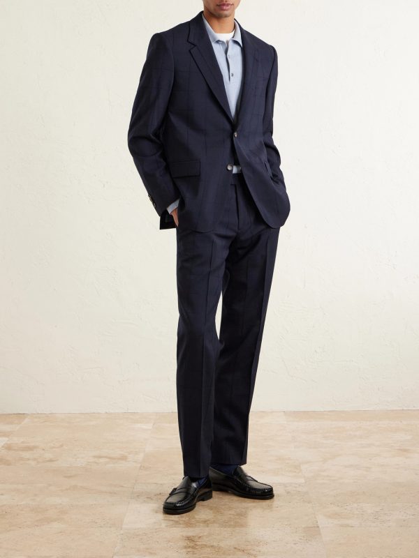 Checked Wool-Blend Suit Jacket - OU