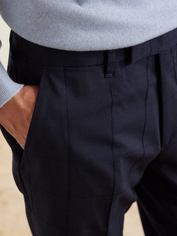 Straight-Leg Checked Wool-Blend Suit Trousers - CU