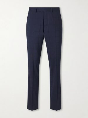 Straight-Leg Checked Wool-Blend Suit Trousers Straight-Leg Checked Wool-Blend Suit Trousers
