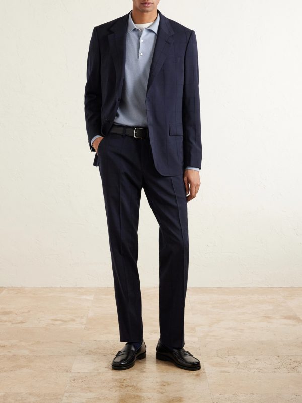 Straight-Leg Checked Wool-Blend Suit Trousers - OU