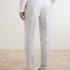 Linen Delave Check Slim Suit Trousers - BK