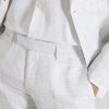 Linen Delave Check Slim Suit Trousers - CU
