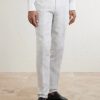 Linen Delave Check Slim Suit Trousers - FR