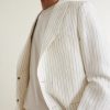 Pinstriped Linen Suit Jacket - CU Pinstriped Linen Suit Jacket - CU