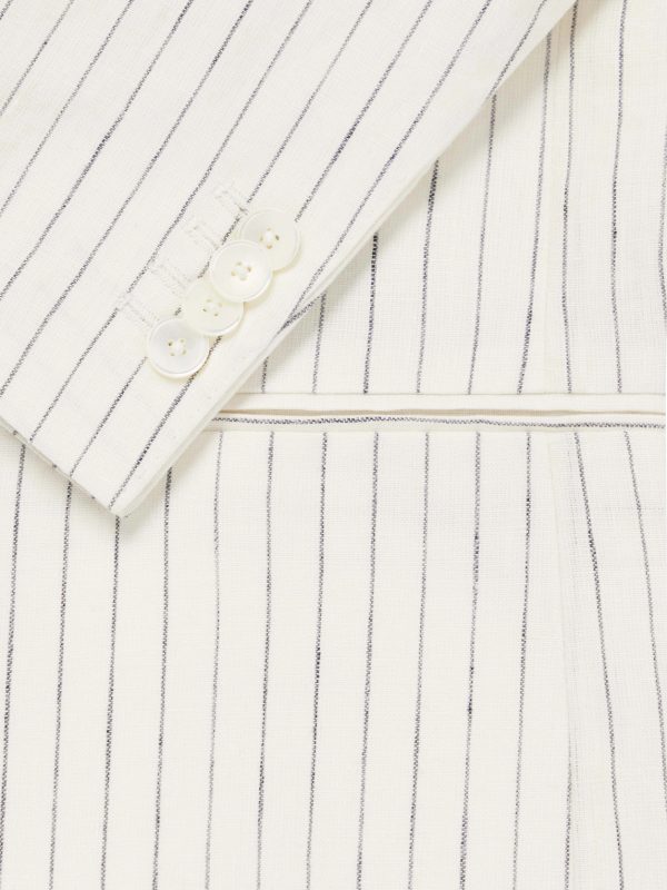 Pinstriped Linen Suit Jacket - E1 Pinstriped Linen Suit Jacket - E1