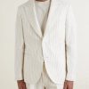 Pinstriped Linen Suit Jacket - FR Pinstriped Linen Suit Jacket - FR