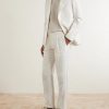 Pinstriped Linen Suit Jacket - OU Pinstriped Linen Suit Jacket - OU