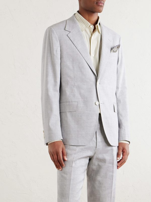 Wool and Linen-Blend Suit Jacket - FR Wool and Linen-Blend Suit Jacket - FR