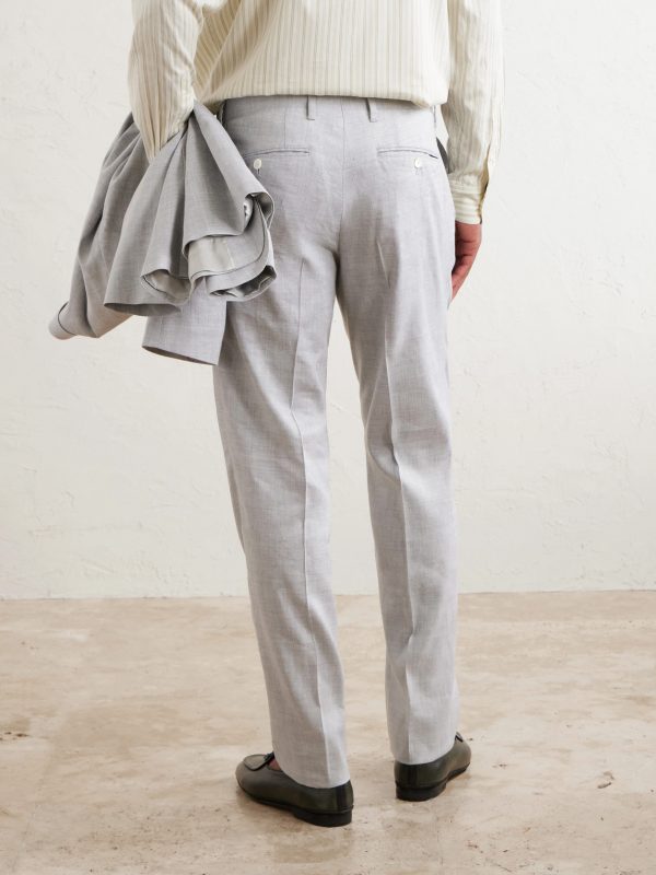 Straight-Leg Linen and Wool-Blend Suit Trousers - BK Straight-Leg Linen and Wool-Blend Suit Trousers - BK