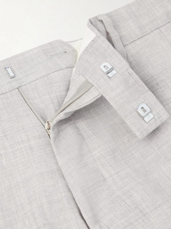 Straight-Leg Linen and Wool-Blend Suit Trousers - E1 Straight-Leg Linen and Wool-Blend Suit Trousers - E1