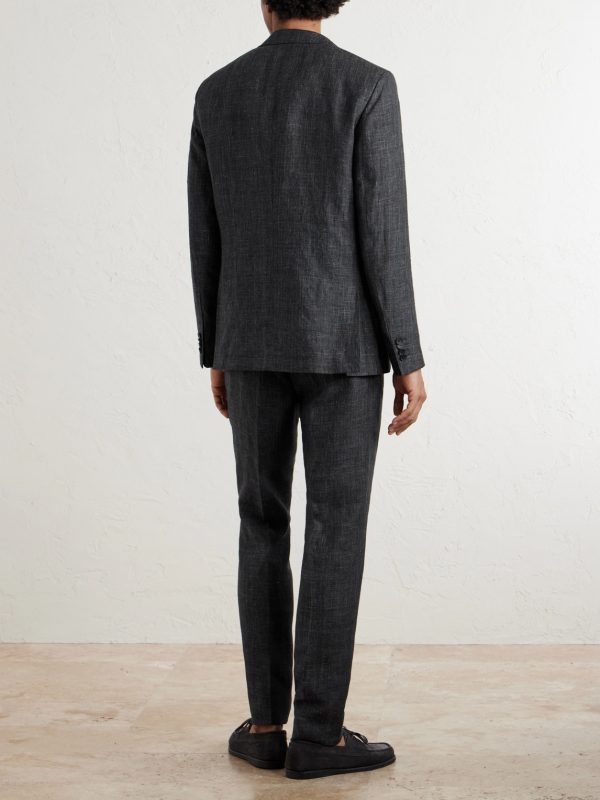Delave Linen Check Jacket - BK