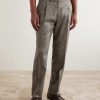 Straight-Leg Pleated Linen and Wool-Blend Suit Trousers - FR Straight-Leg Pleated Linen and Wool-Blend Suit Trousers - FR