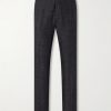 Linen Delave Check Slim Suit Trousers