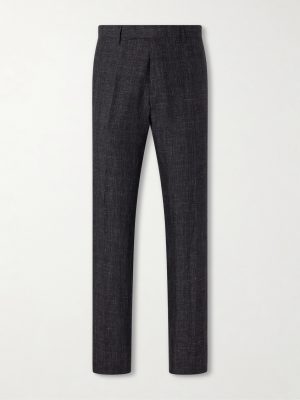 Linen Delave Check Slim Suit Trousers Linen Delave Check Slim Suit Trousers