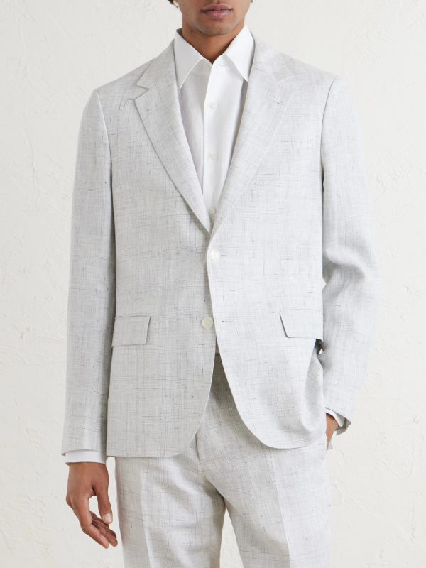 Delave Linen Check Suit Jacket - FR Delave Linen Check Suit Jacket - FR