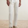 Tapered Pleated Pinstriped Linen Suit Trousers - FR Tapered Pleated Pinstriped Linen Suit Trousers - FR