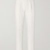 Tapered Pleated Pinstriped Linen Suit Trousers Tapered Pleated Pinstriped Linen Suit Trousers