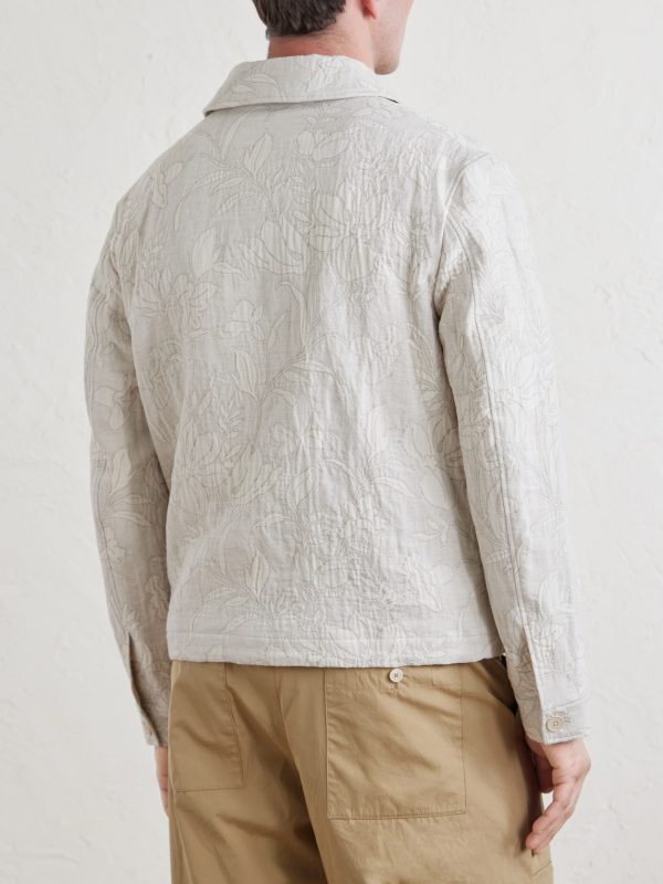 Cotton and Linen-Blend Jacquard Blouson Jacket - BK