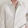 Cotton and Linen-Blend Jacquard Blouson Jacket - E1