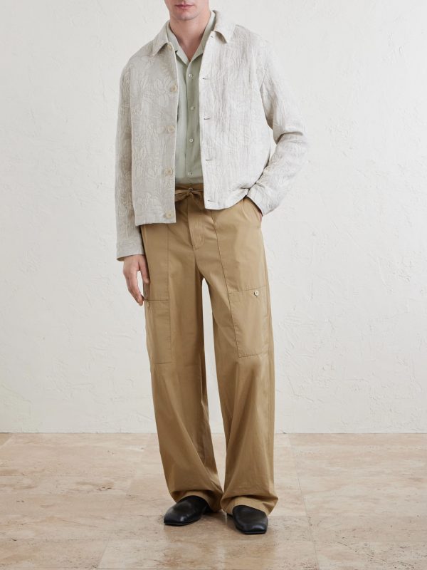 Cotton and Linen-Blend Jacquard Blouson Jacket - OU