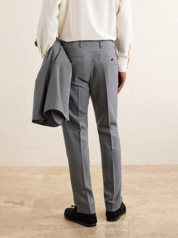 Slim-Fit Wool-Hopsack Suit Trousers - BK Slim-Fit Wool-Hopsack Suit Trousers - BK