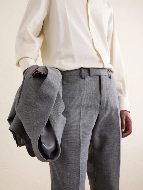 Slim-Fit Wool-Hopsack Suit Trousers - CU Slim-Fit Wool-Hopsack Suit Trousers - CU