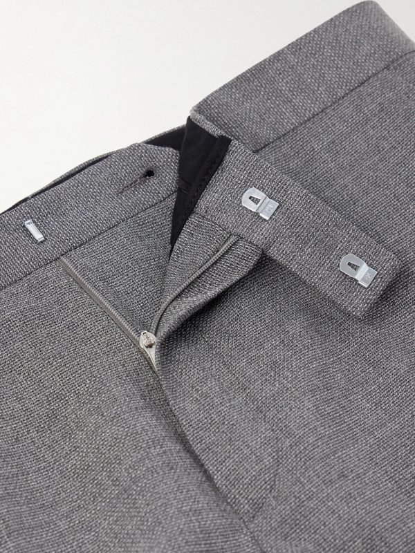Slim-Fit Wool-Hopsack Suit Trousers - E1 Slim-Fit Wool-Hopsack Suit Trousers - E1