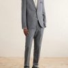 Slim-Fit Wool-Hopsack Suit Trousers - OU Slim-Fit Wool-Hopsack Suit Trousers - OU