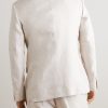Double-Breasted Houndstooth Linen Suit Jacket - BK Double-Breasted Houndstooth Linen Suit Jacket - BK