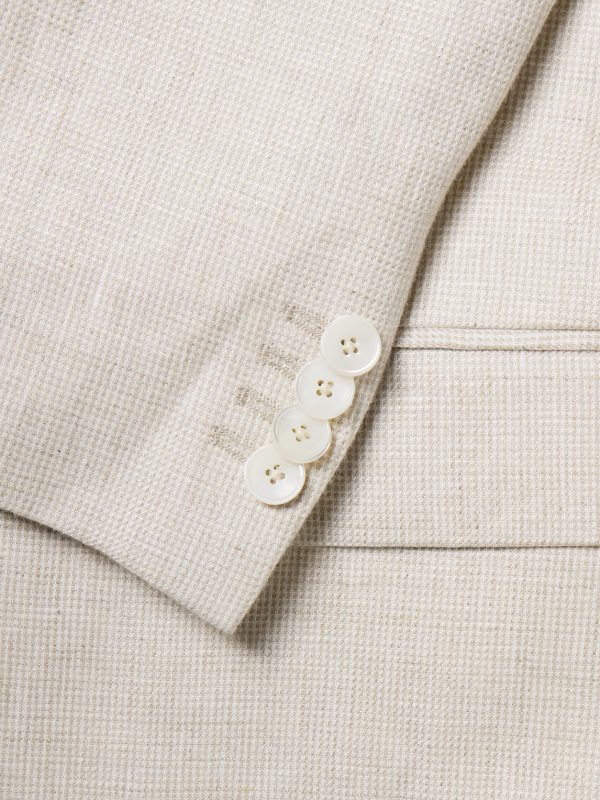Double-Breasted Houndstooth Linen Suit Jacket - CU Double-Breasted Houndstooth Linen Suit Jacket - CU