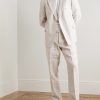 Double-Breasted Houndstooth Linen Suit Jacket - OU Double-Breasted Houndstooth Linen Suit Jacket - OU