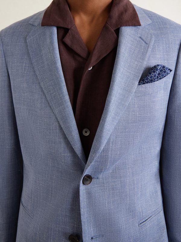 Wool, Silk and Linen-Blend Suit Jacket - E2 Wool, Silk and Linen-Blend Suit Jacket - E2