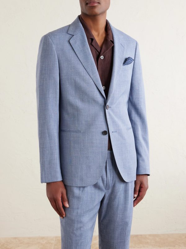 Wool, Silk and Linen-Blend Suit Jacket - FR Wool, Silk and Linen-Blend Suit Jacket - FR