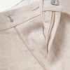Straight-Leg Houndstooth Linen Trousers - E1