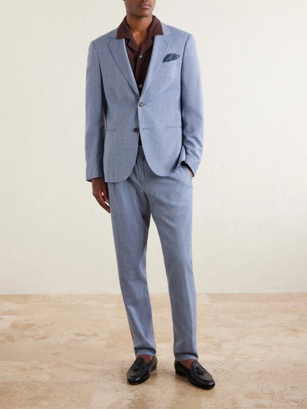 Straight-Leg Pleated Wool, Silk and Linen-Blend Suit Trousers - OU Straight-Leg Pleated Wool, Silk and Linen-Blend Suit Trousers - OU