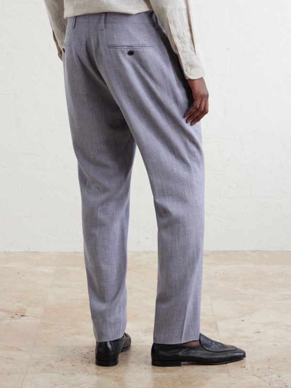 Straight-Leg Pleated Wool, Silk and Linen-Blend Suit Trousers - BK