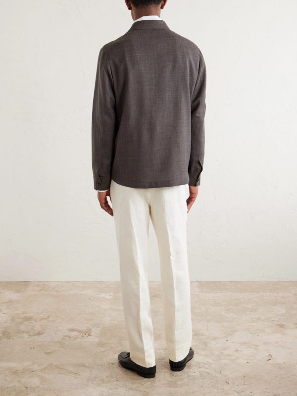 Wool, Silk and Linen-Blend Overshirt - BK Wool, Silk and Linen-Blend Overshirt - BK