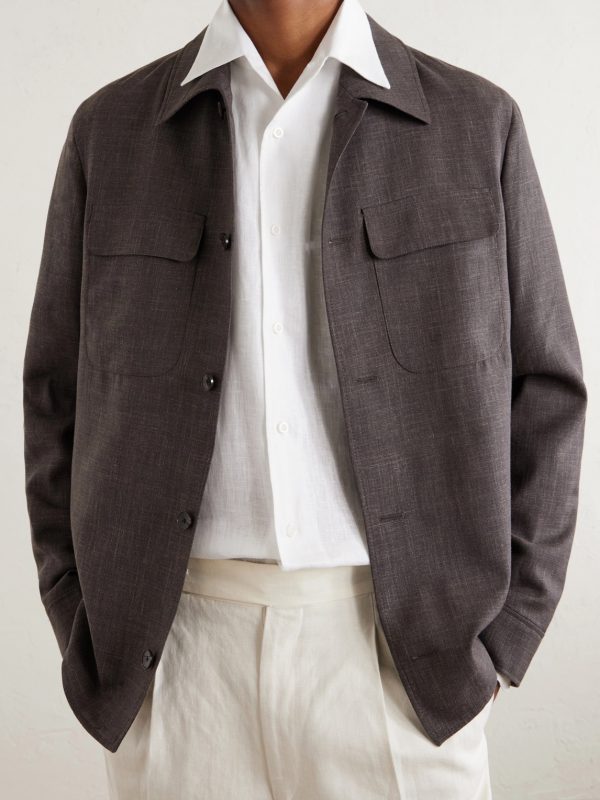Wool, Silk and Linen-Blend Overshirt - E3 Wool, Silk and Linen-Blend Overshirt - E3