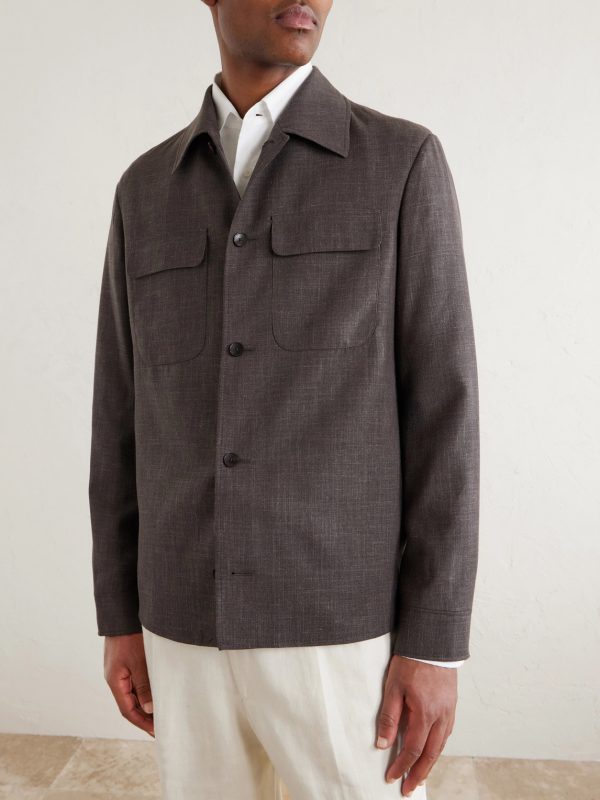 Wool, Silk and Linen-Blend Overshirt - FR Wool, Silk and Linen-Blend Overshirt - FR